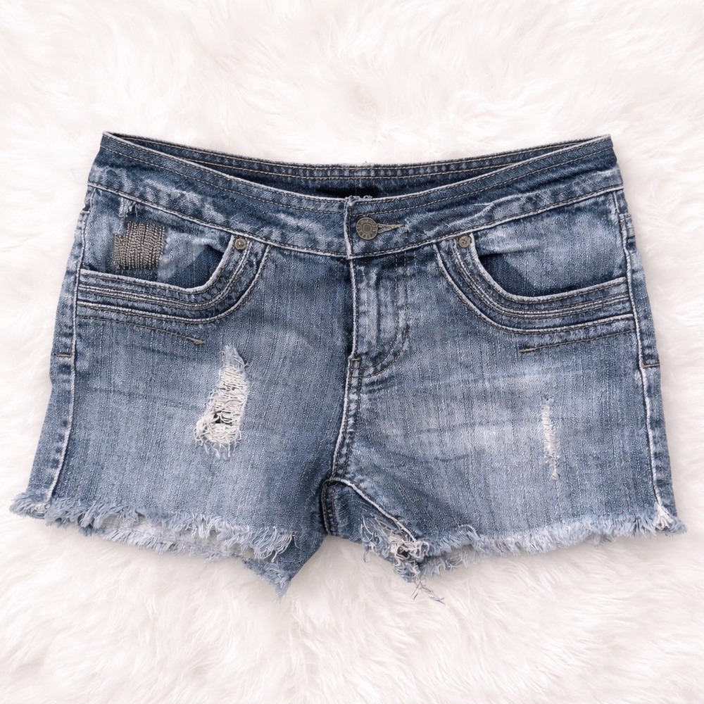 a.n.a Distressed Denim Shorts Size 4 Fits Like 2 Raw Hem Y2K Festival Casual